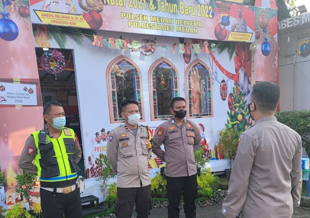 Polsek Medan Helvetia Adakan Pengamanan Natal di Gereja dan Pospam