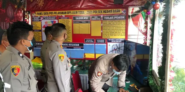 Kapolsek Medan Baru Cek Pospam Nataru