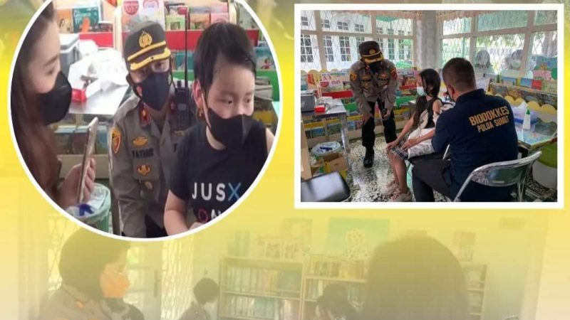 Kapolsek Medan Baru Tinjau Vaksinasi Anak Anak