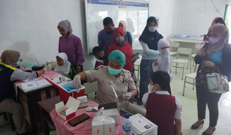 Polsek Medan Timur Adakan Vaksinasi Tahap II di Gedung Muhammadiyah