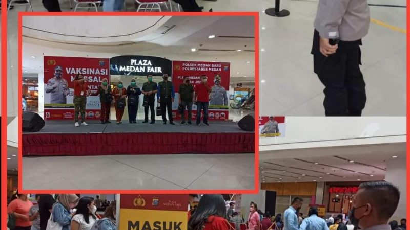 Polsek Medan Baru Bersama Plaza Medan Fair Gelar Vaksinasi Booster