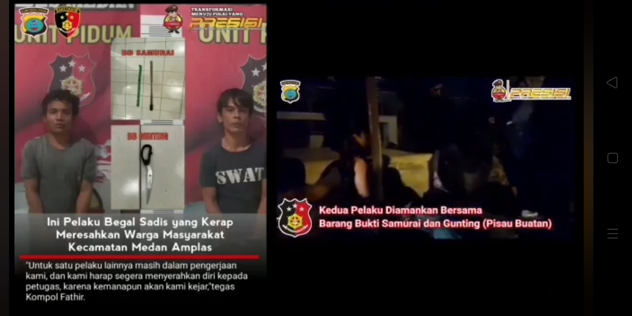 Satreskrim Polrestabes Medan Amankan Pelaku Begal Sadis