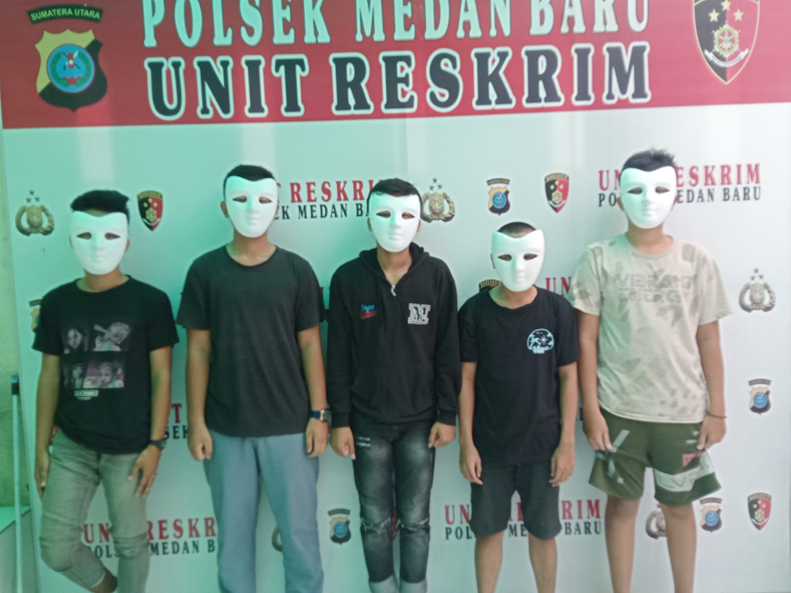 Polsek Medan Baru Amankan Lima Pelajar Diduga Pelaku Perusakan Mobil