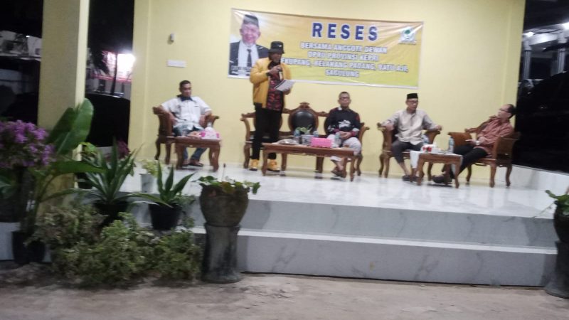 Wakil Ketua DPRD Kepri Fraksi Golkar Rizki Faisal SE, MM, Jaring Aspirasi Masyarakat Melalui Reses