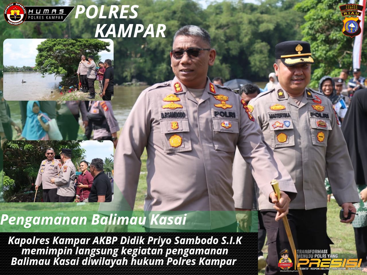 Kapolres Kampar Pimpin langsung Pengamanan Balimau Kasai di Kabupaten Kampar