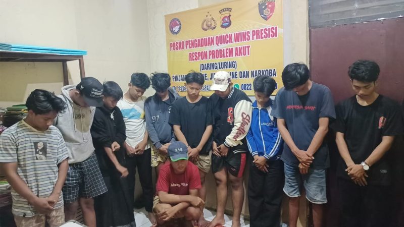 Aksi Perang Sarung, 12 Remaja Diamankan Personel Polsek Tigaraksa Polresta Tangerang