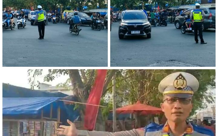 Polres Pelabuhan Belawan Gelar Patroli Lalulintas di Bazar Ramadhan Marelan