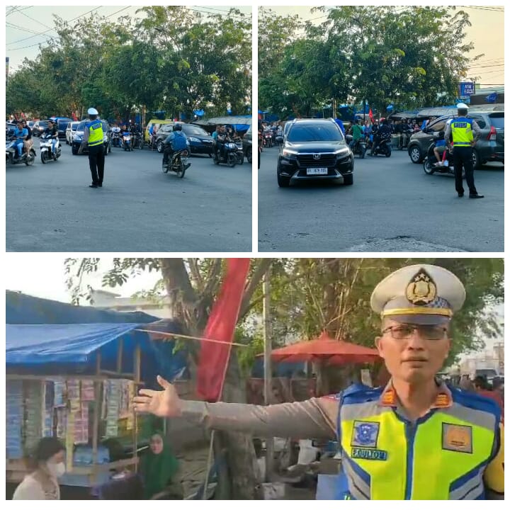 Polres Pelabuhan Belawan Gelar Patroli Lalulintas di Bazar Ramadhan Marelan
