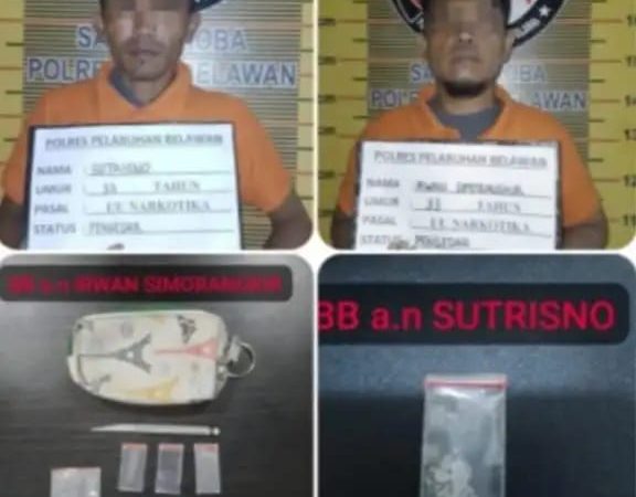 Polres Pelabuhan Belawan Ringkus Dua Orang Pengedar Sabu di Marelan