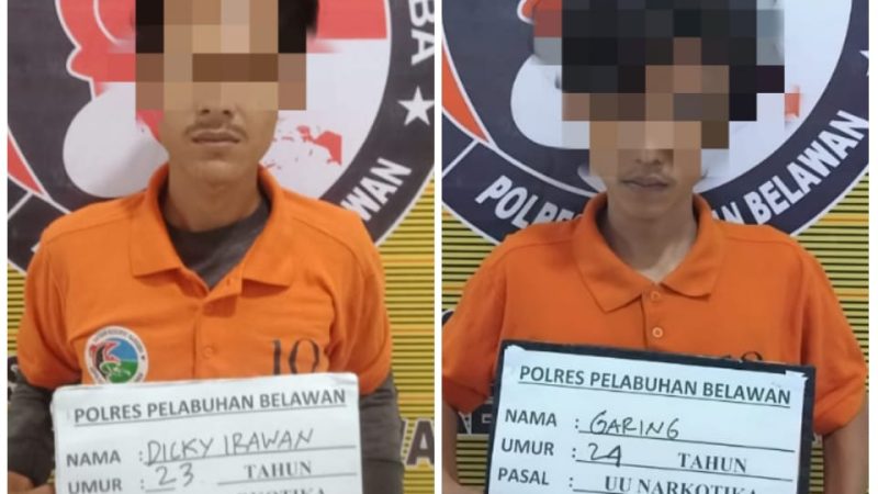 Sat Narkoba Polres Pelabuhan Belawan Tangkap Dua Pengedar Narkoba di Banjaran