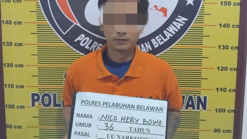 Sat Narkoba Polres Pelabuhan Belawan Tangkap Pengedar Narkoba di Pasar 6 Desa Helvetia