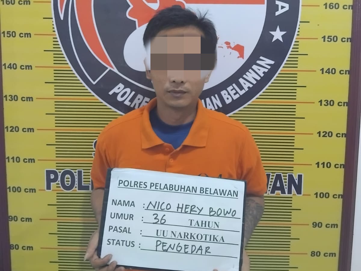 Sat Narkoba Polres Pelabuhan Belawan Tangkap Pengedar Narkoba di Pasar 6 Desa Helvetia