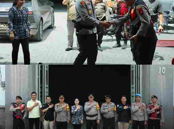 Kapolres Pelabuhan Belawan Cek Gudang KPU Kota Medan di Jalan RPH Mabar