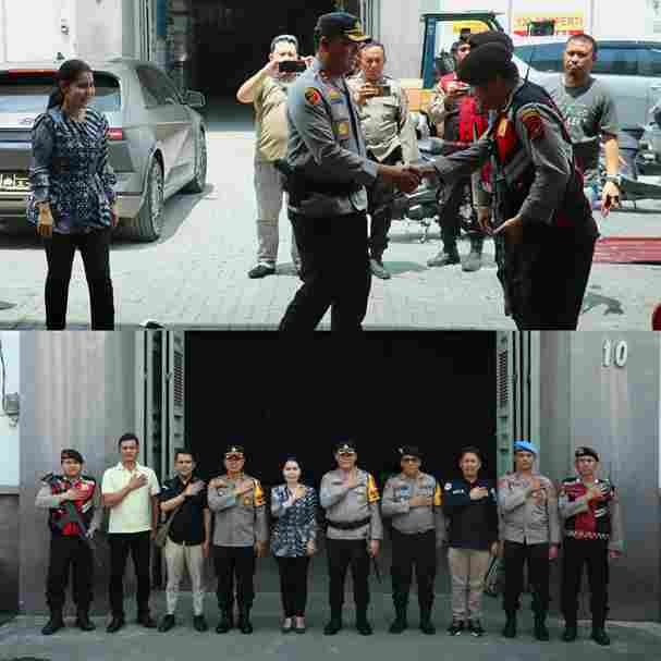 Kapolres Pelabuhan Belawan Cek Gudang KPU Kota Medan di Jalan RPH Mabar