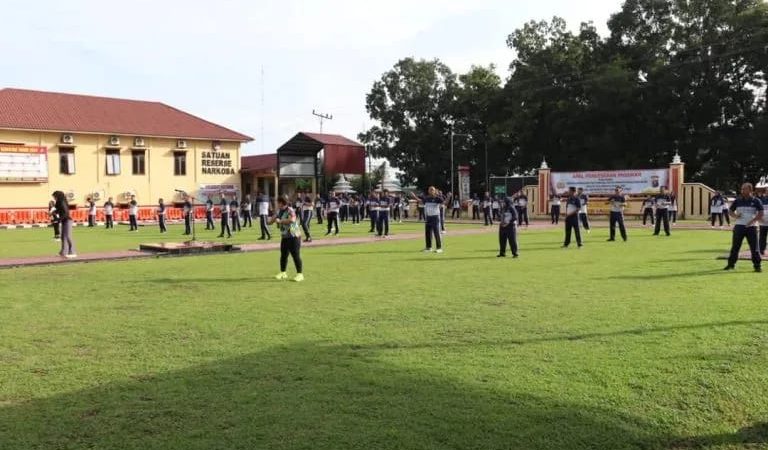 Polres Labuhan Batu Gelar Apel Pagi Diikuti Olahraga Bersama