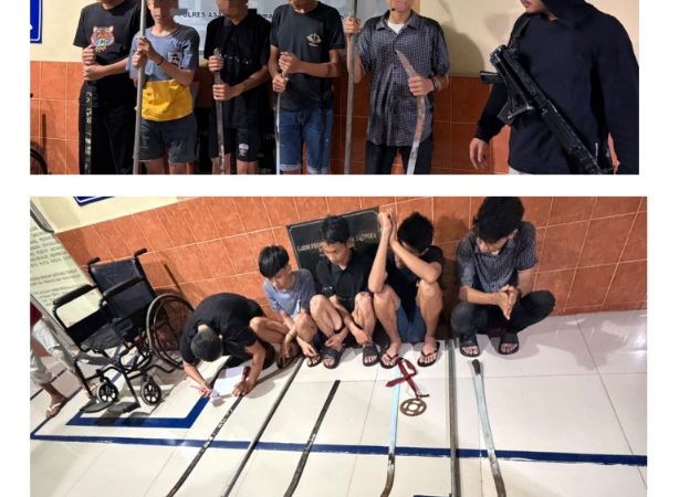 Cegah Tawuran dan Geng Motor, KRYD Polres Asahan Amankan Lima Remaja Beserta Sejumlah Sajam